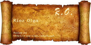 Riez Olga névjegykártya