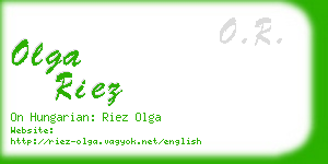 olga riez business card